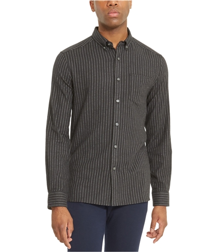 Kenneth Cole Mens Flannel Button Up Shirt charcoalgrey S