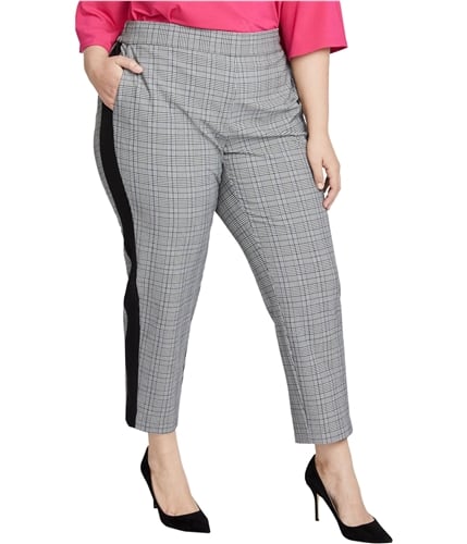 Rachel Roy Womens Glen Plaid Casual Trouser Pants gray 1X/26