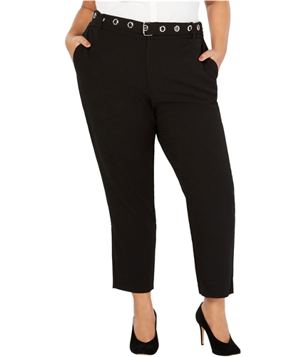 Rachel Roy Womens Belted Casual Cropped Pants black 16W/27