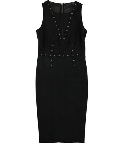 Rachel Roy Womens Embellished Mesh Sheath Dress black XS