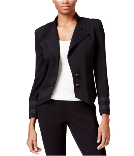 Rachel Roy Womens Angled Military Blazer Jacket black 0