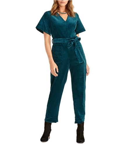 Rachel Roy Womens Corduroy Jumpsuit teal 2