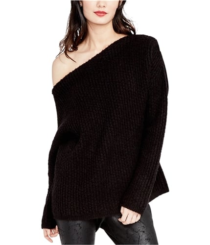Rachel Roy Womens One Shoulder Knit Sweater blk XS