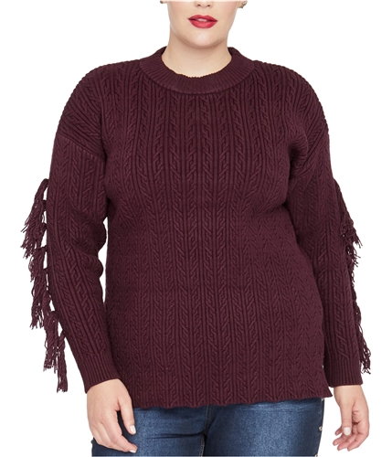 Rachel Roy Womens Tassel Trim Pullover Sweater brightpur 1X