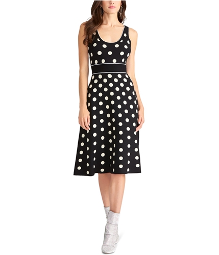 Rachel Roy Womens Polka Dot A-line Dress black XS
