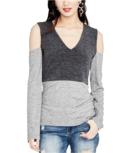 Rachel Roy Womens Cold Shoulder Knit Blouse hthtgrey XS