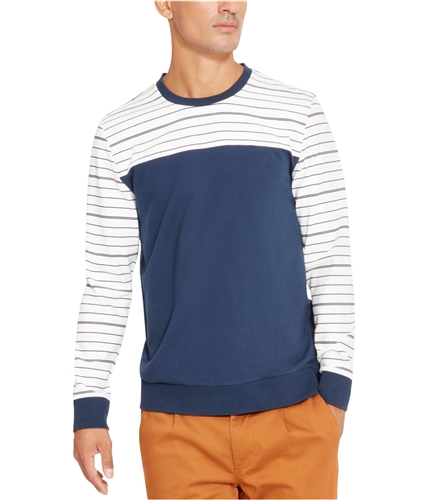 Kenneth Cole Mens Colorblocked Pinstripe Embellished T-Shirt white M