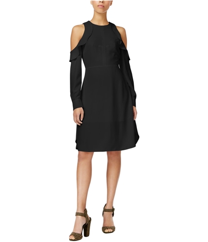 Rachel Roy Womens Cold-Shoulder Sheath A-line Dress black 6