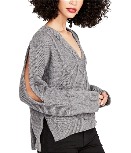 Rachel Roy Womens Cable Knit Pullover Sweater medhthrgry S
