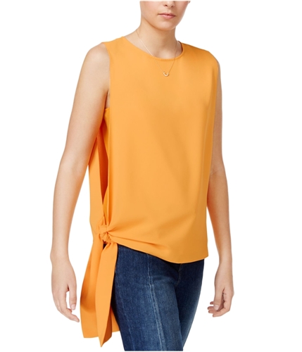Rachel Roy Womens Side-Tie Pullover Blouse tangerine L