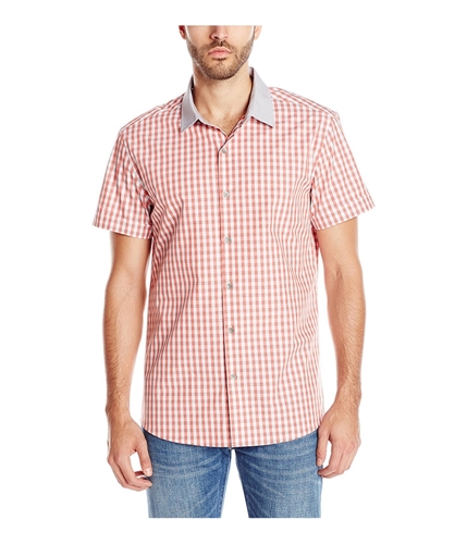 Kenneth Cole Mens Gingham Contrast Button Up Shirt blazecombo M