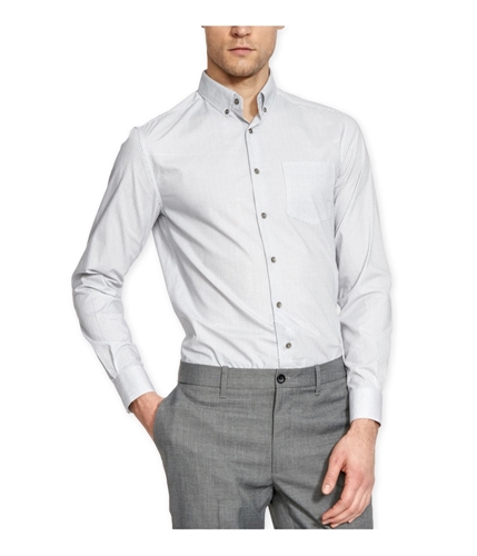 Kenneth Cole Mens Super Slim Fit Button Up Shirt aquacombo L