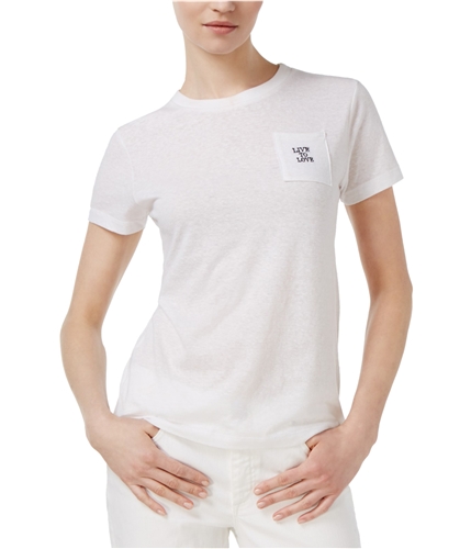 Rachel Roy Womens Live To Love Basic T-Shirt white L