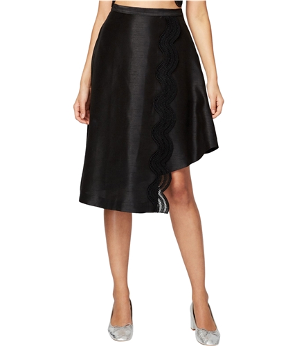 Rachel Roy Womens Lace-insert A-line Asymmetrical Dress black 2
