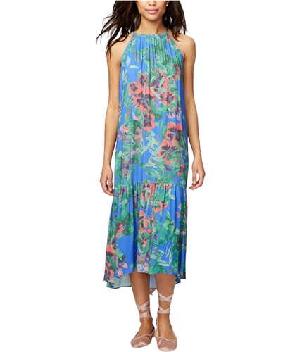 Rachel Roy Womens Floral High Waist Dress brightblue XS