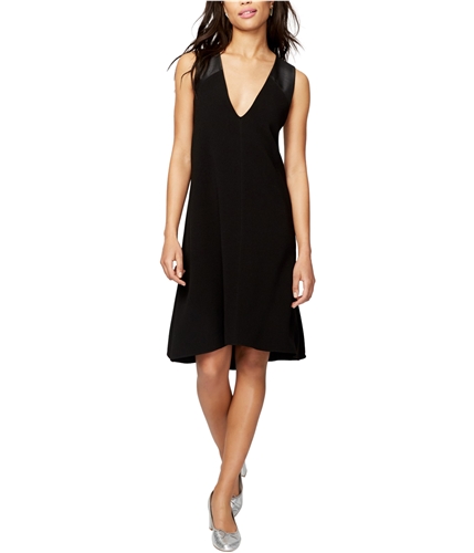 Rachel Roy Womens Craped Cross Back A-line Dress black 0