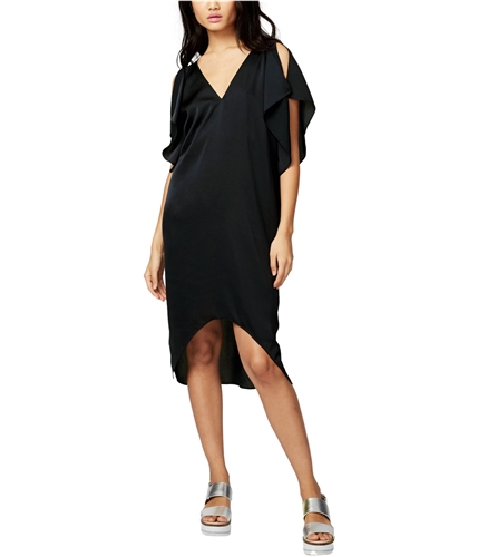 Rachel Roy Womens Flutter Sleeve High-Low Dress black XS