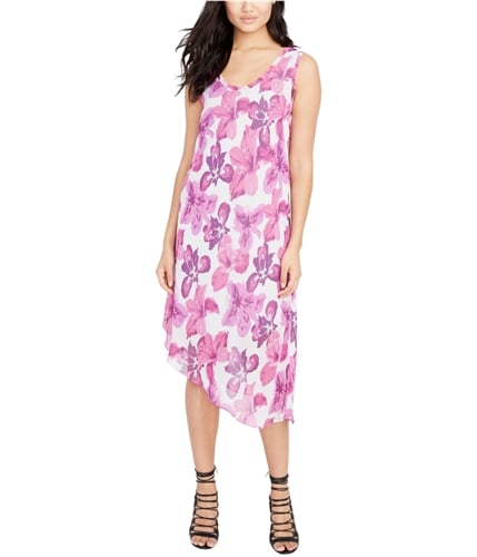 Rachel Roy Womens Floral Asymmetrical Dress creampink XS