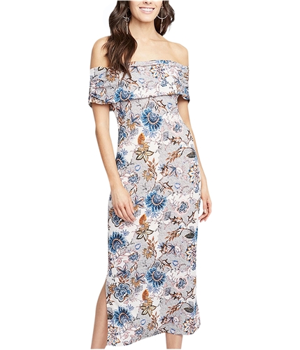 Rachel Roy Womens Floral A-line Off-Shoulder Dress blushcombo XS