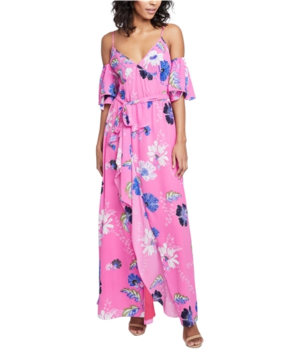 Rachel Roy Womens Floral Cold Shoulder Ruffled Dress pink 0