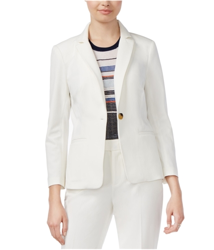 Rachel Roy Womens Professional One Button Blazer Jacket white 8