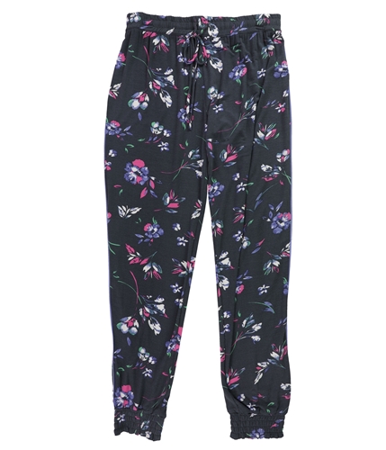 P.J. Salvage Womens Floral Print Pajama Jogger Pants charcoal M/32