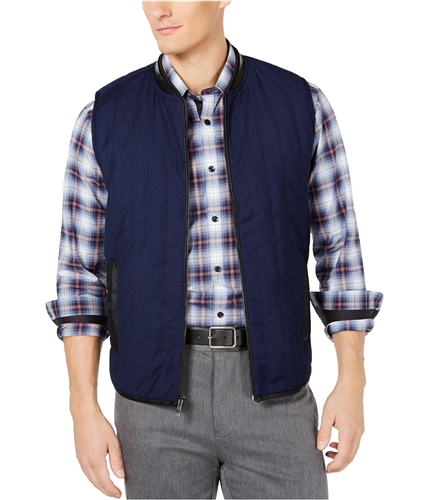 Ryan Seacrest Mens Solid Quilted Vest navy S