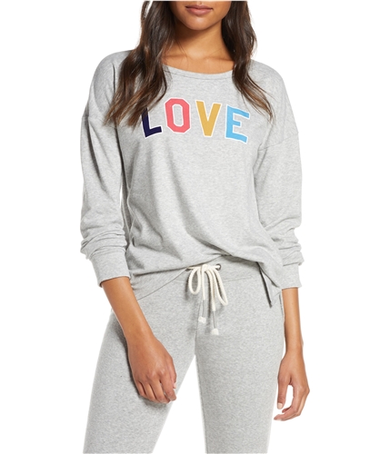 P.J. Salvage Womens LOVE Pajama Sweatshirt Top gray S