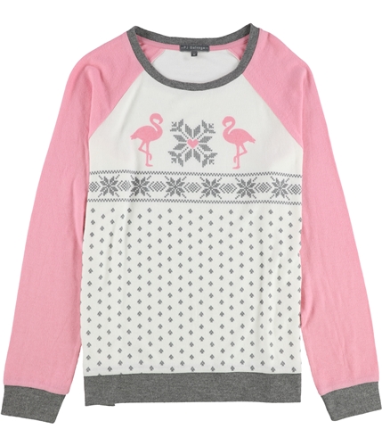 P.J. Salvage Womens Pink Flamingos Pajama Sweater ivory M