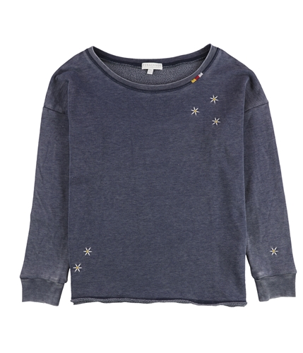 P.J. Salvage Womens Embroierded Flowers Pajama Sweater navy S