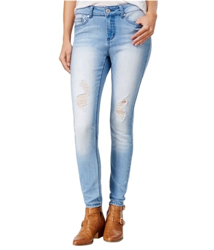 Indigo Rein Womens Ripped Skinny Fit Jeans ltblue 7x28