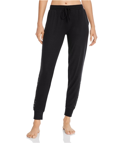 P.J. Salvage Womens Lace Inset Pajama Jogger Pants black S/29