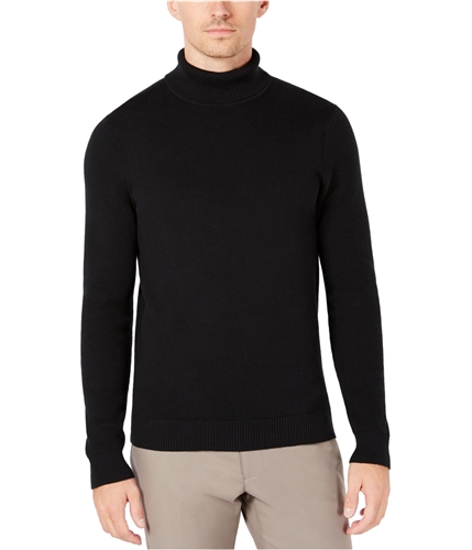 Ryan Seacrest Mens Mixed Guage Pullover Sweater blacksolid M