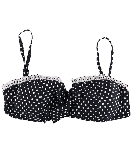 Kenneth Cole Womens Polka Dot Bikini Swim Top blk M