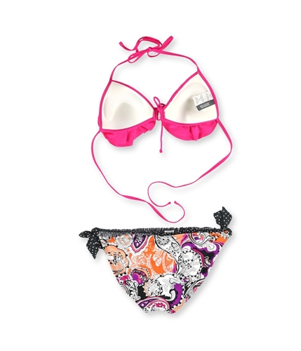 Kenneth Cole Womens Push Up Side Tie 2 Piece Bikini pink M
