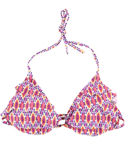 Kenneth Cole Womens Geometric Bikini Swim Top crl M