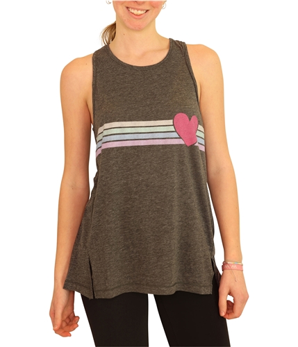 P.J. Salvage Womens Heart N Stripes Pajama Sleep Tank Top charcoal S