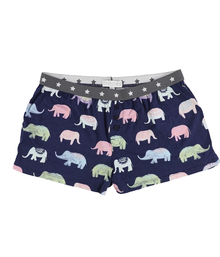 P.J. Salvage Womens Colored Elephants Pajama Shorts navy S