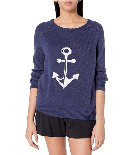 P.J. Salvage Womens Anchor Pajama Sweater navy S