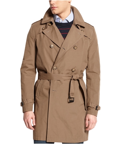 Tommy Hilfiger Mens Double-Breasted Trench Coat olive 38