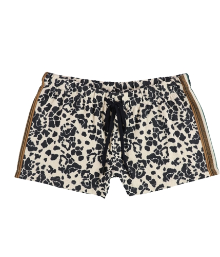 P.J. Salvage Womens Cheetah With Stripes Pajama Shorts tan S