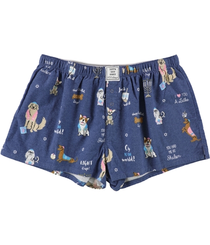 P.J. Salvage Womens You Had Me At Shalom Pajama Shorts denim S