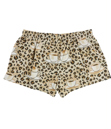 P.J. Salvage Womens Coffee Beans And Cup Pajama Shorts tan S