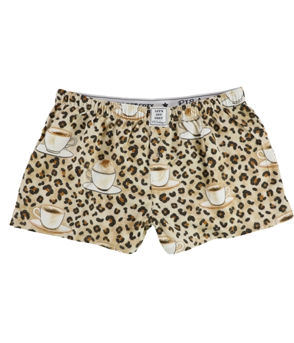 P.J. Salvage Womens Coffee Beans And Cup Pajama Shorts tan S