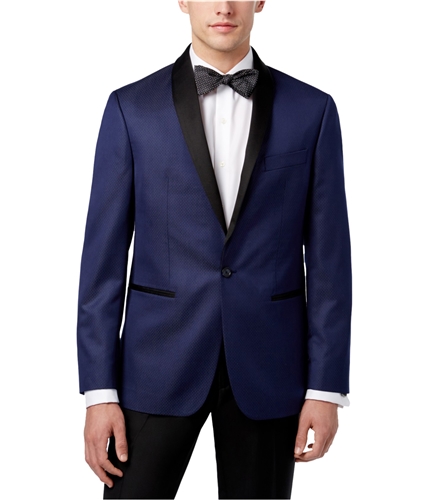 Ryan Seacrest Mens Microdot Dinner One Button Blazer Jacket blue 42