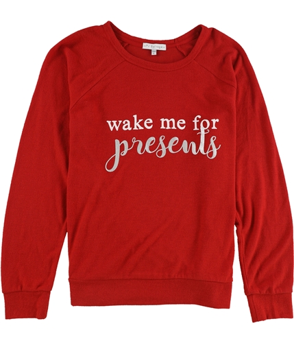P.J. Salvage Womens Wake Me For Presents Pajama Sweater red L