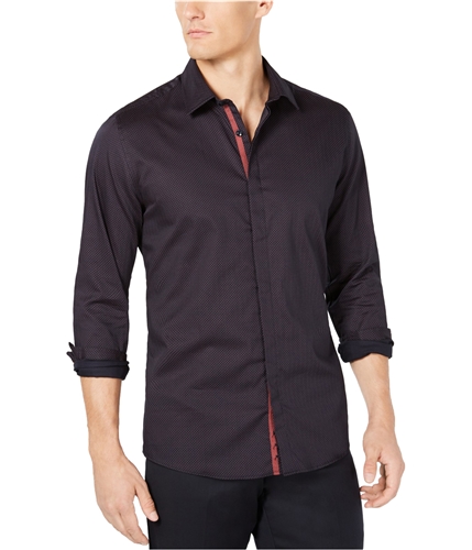 Ryan Seacrest Mens Arrow-Print Button Up Shirt navyprint S