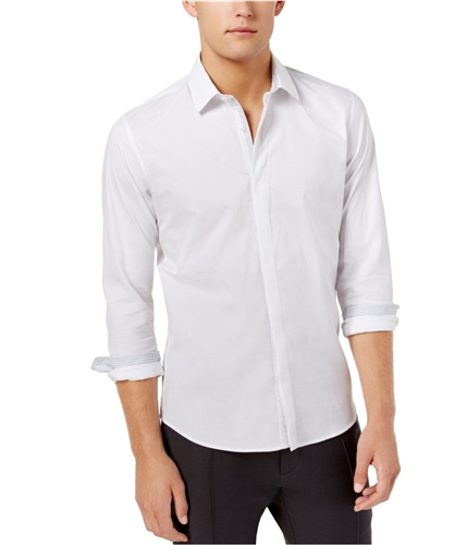 Ryan Seacrest Mens Hidden Placket Button Up Shirt brightwhite 2XL