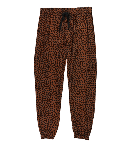 P.J. Salvage Womens Cheetah Hearts Pajama Jogger Pants mocha M/31