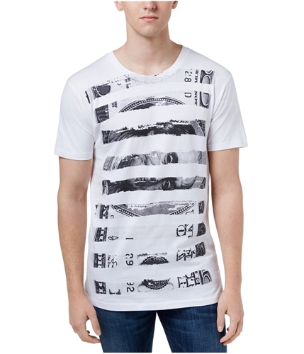 Ring Of Fire Mens Dollar Stripe Graphic T-Shirt white S